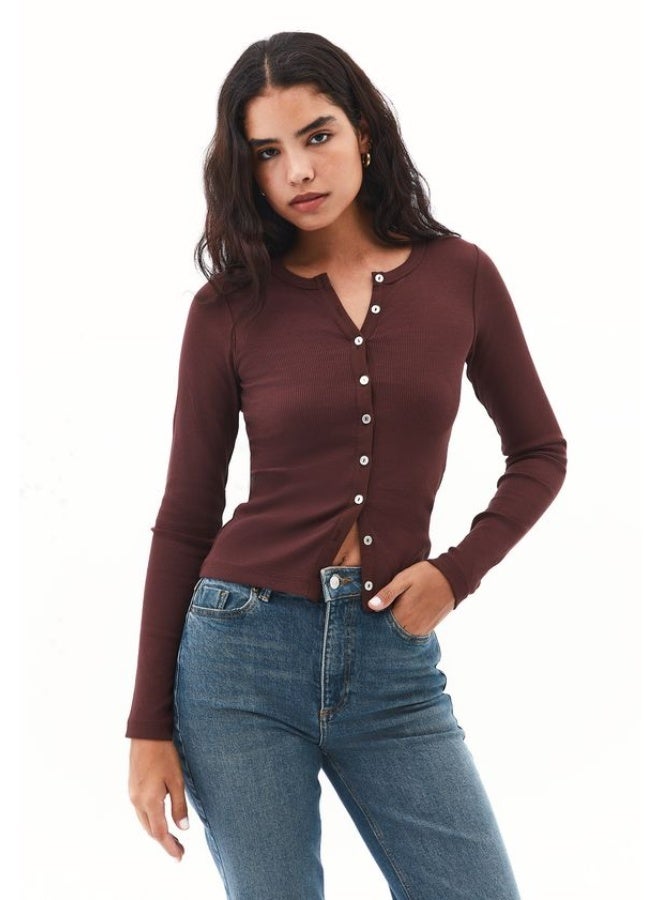 OXXO Crew Neck Button-Down T-Shirt - Image 3